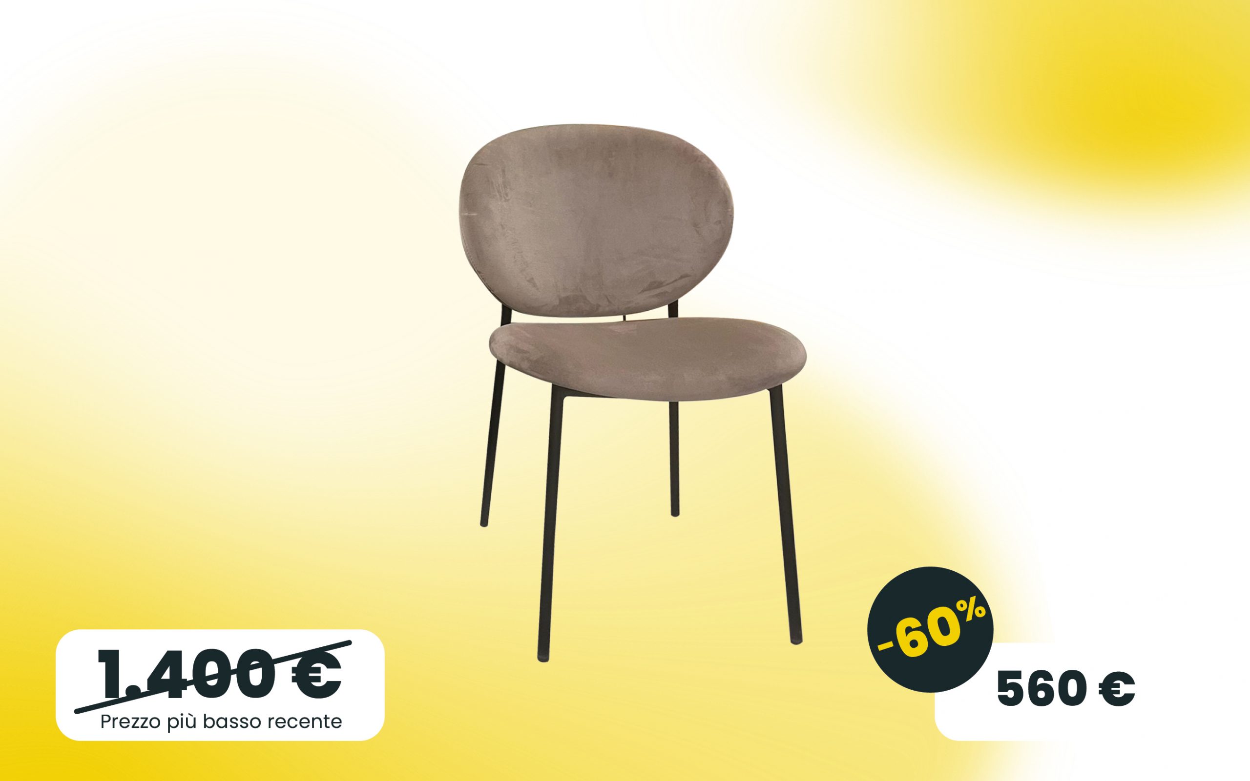 Sedie Ines Calligaris struttura in metallo nero e seduta e schienale in velluto Venice Sabbia